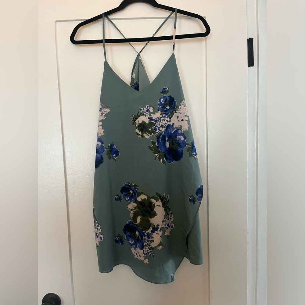 Floral Print Green Dress